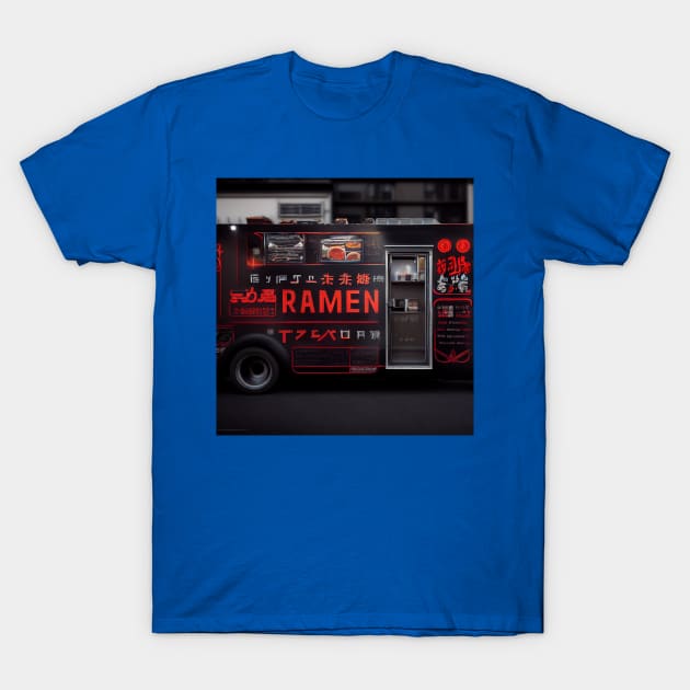 Cyberpunk Tokyo Ramen Food Truck T-Shirt by Grassroots Green